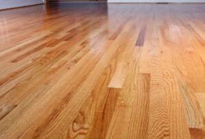 refinished flooring with light stain.